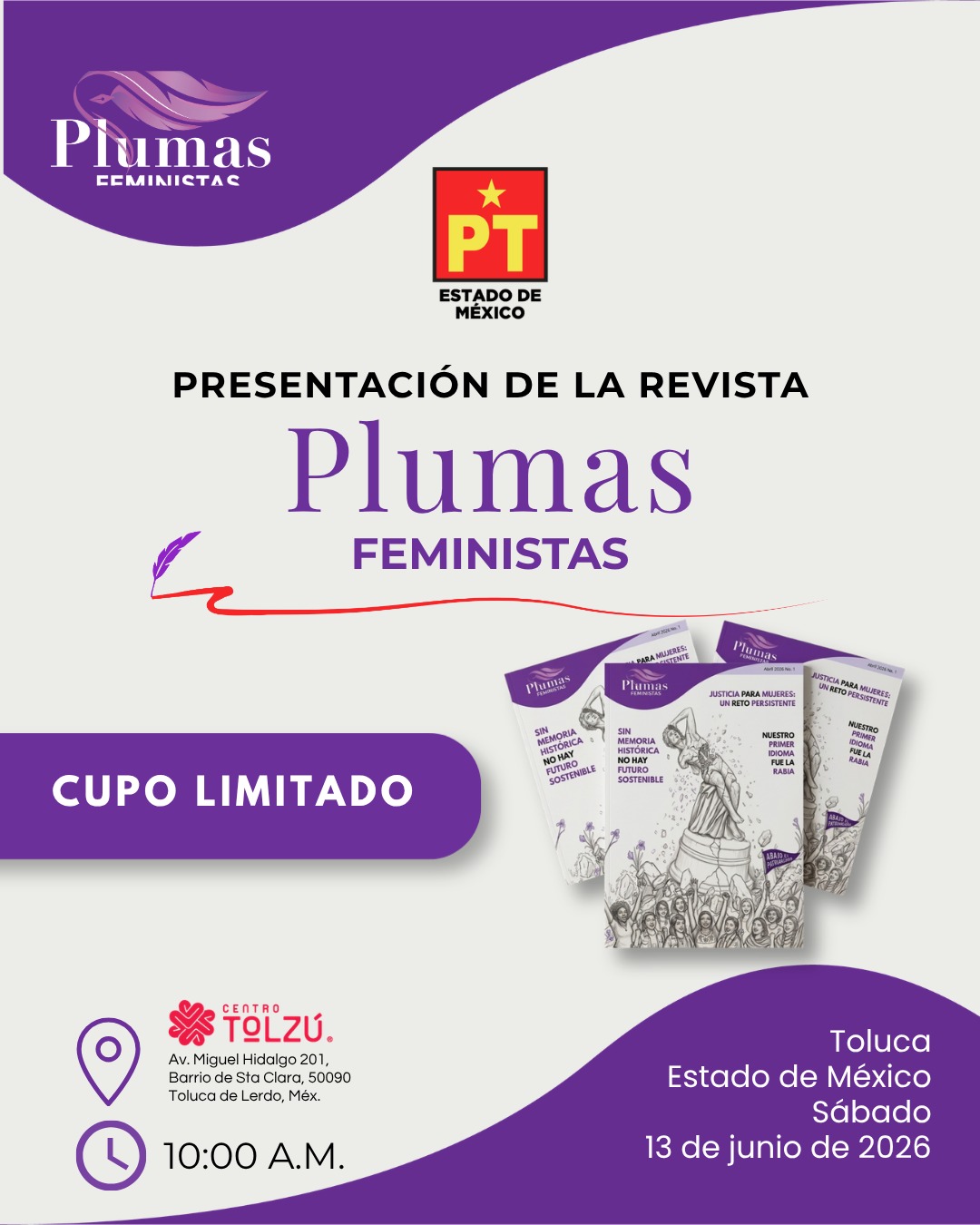 Presentación de la revista "Plumas Feministas"